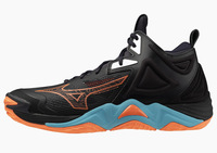 Mizuno Momentum 3 MID - Black / Neon Flame / Peacock Blue